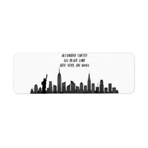 New York Skyline Silhouette Black Elegante Script