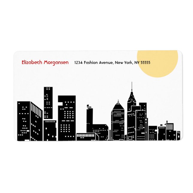 New York Skyline Silhouette Label (Vorne)