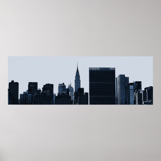 New York Skyline Silhouette Poster (Vorne)
