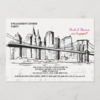 New York Skyline Sketchy Einladung
