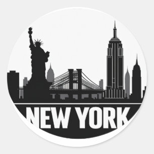 New York Skyline Square Sticker