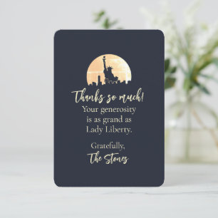 New York Skyline Statue of Liberty Silhouette Dankeskarte