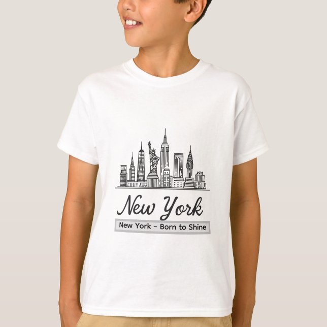 New York Skyline T - Shirt - Statue of Liberty T-S (Vorderseite)