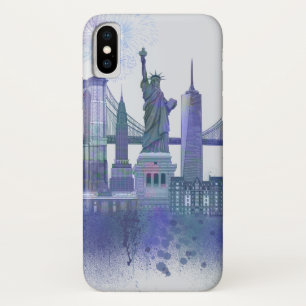New York Skyline - Watercolor Blue Case-Mate iPhone Hülle
