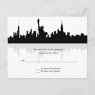 New York Skyline Wedding RSVP Karte