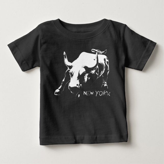 New York Souvenir Baby Bio Shirt Bull Statue (Vorderseite)