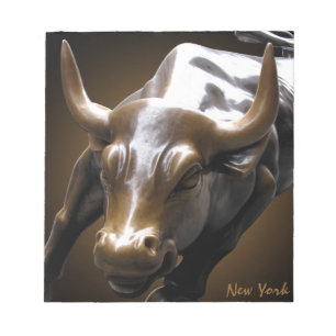New York Souvenir Notepad Bull Statue Geschenke Notizblock