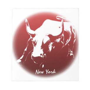 New York Souvenir Notepad Cool Bull Statue Notepad Notizblock