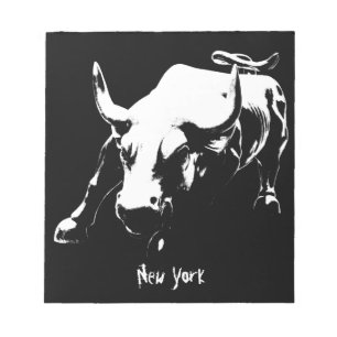 New York Souvenir Notepad Cool Bull Statue Notepad Notizblock
