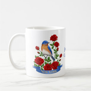 New York Staat Bird und Blume Kaffeetasse