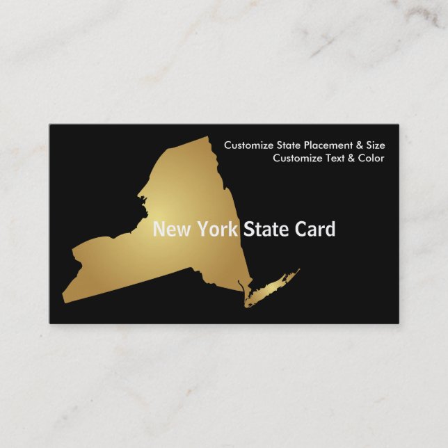 New York Staat Business Card Metallic Gold Visitenkarte (Vorderseite)