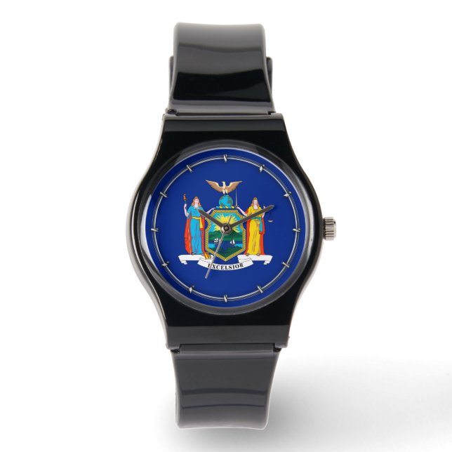 New York State Flag Design Armbanduhr (Vorderseite)
