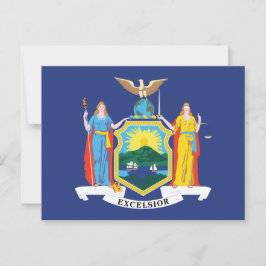 New York State Flag Empire State Liberty Justice Postkarte