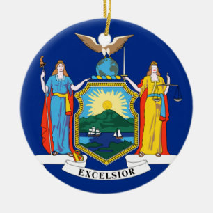 New York State Flag Keramikornament