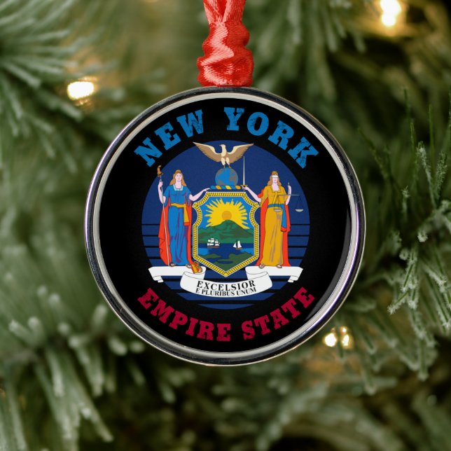 NEW YORK STATE FLAG ORNAMENT AUS METALL (Baum)
