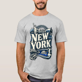 New York State Heritage Empire State Landmark Art T-Shirt