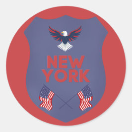 New York State Pride Patriotischer Schild Vinyl Runder Aufkleber