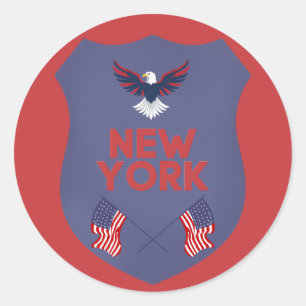 New York State Pride Patriotischer Schild Vinyl Runder Aufkleber