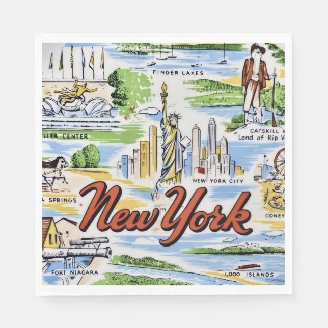 New York State Seiten Papier  Serviette (Vorderseite)