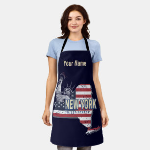 New York State Vereinigte Staaten Retro-Karte Vint Schürze