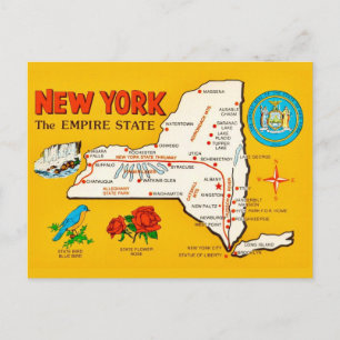 New York State Vintage Postkarte