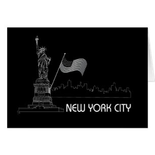 New York - Statue der Liberty USA Flag
