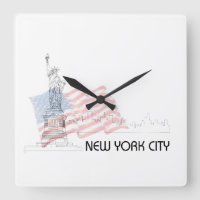 New York - Statue der Liberty USA Flag