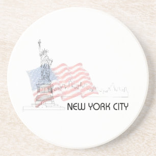 New York - Statue der Liberty USA Flag Untersetzer