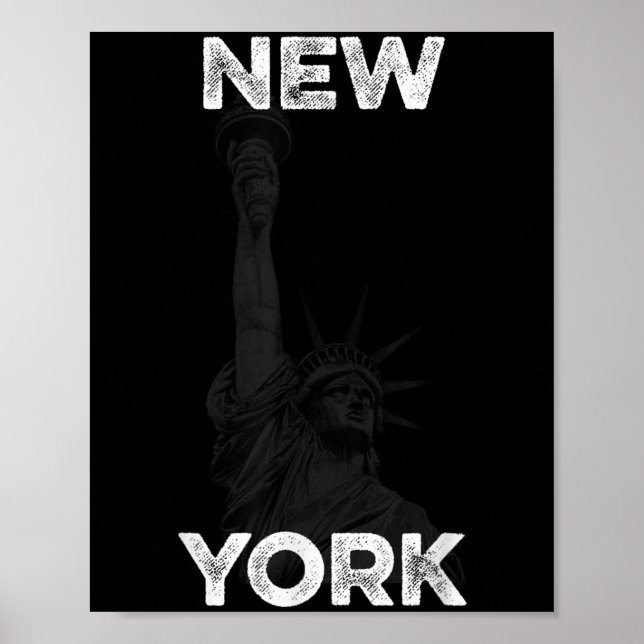 New York Statue Of Liberty Halftone Effect  Poster (Vorne)