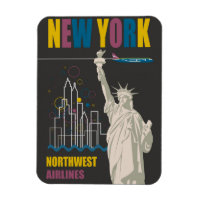 New York Statue of Liberty Retro Travel Poster