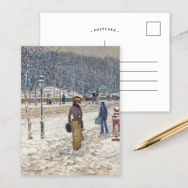 New York Street | Childe Hassam Postkarte (Von Creator hochgeladen)