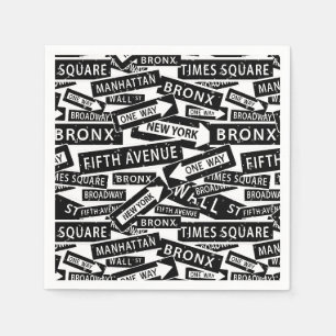 New York Street Names, berühmte Orte im NYC Serviette
