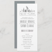 New York Stylized Skyline | Hochzeitsprogramm
