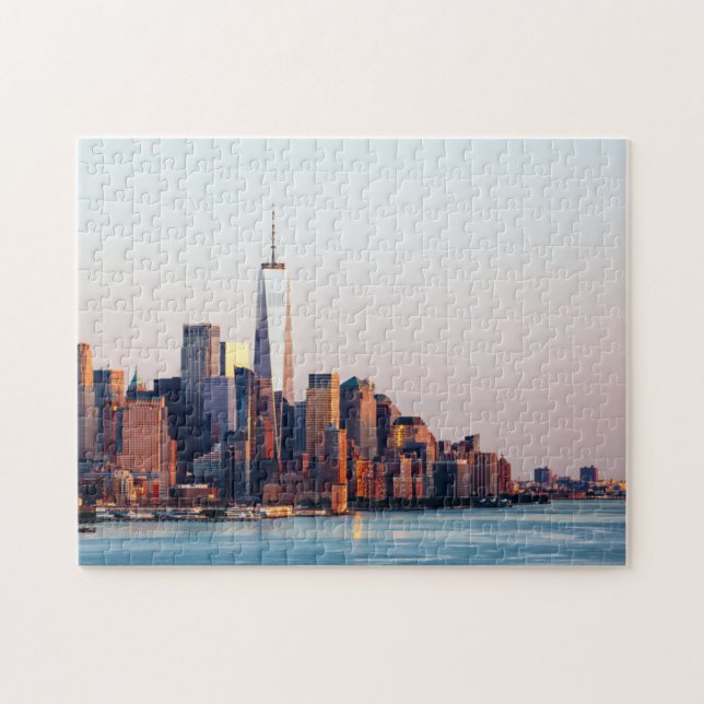New York Sunset Skyline View of World Trade Center (Horizontal)