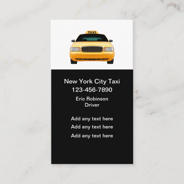 New York Taxi Budget Business Cards Visitenkarte (Vorderseite)