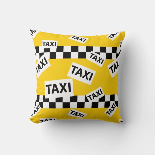 New York Taxi Fahrer Yellow Taxi Cab Muster Kissen (Vorderseite)