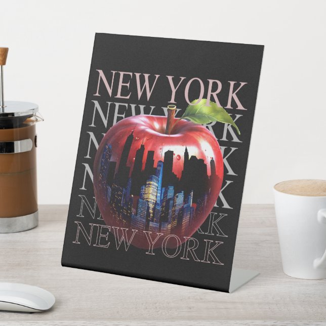 New York The Big Apple Frucht Silhouette City Sockelschild (In SItu)