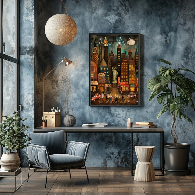 New York: The City That Never Sleeps - Whimsical Poster (Von Creator hochgeladen)