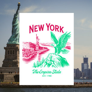 New York The Empire State Est. 1788 Bald-Adler Postkarte
