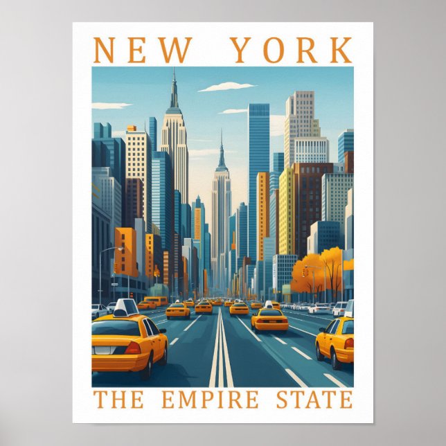 New York The Empire State USA Travel Place Poster (Vorne)