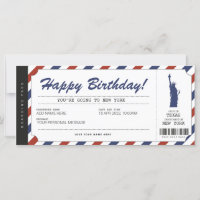 New York Trip Boarding Pass Ticket