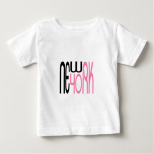 New York-Typografie Black Pink Baby T-shirt