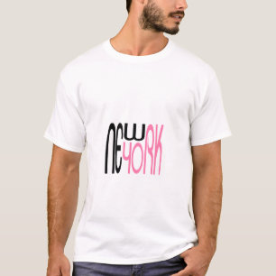 New York-Typografie Black Pink T-Shirt