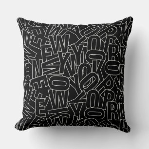 New York Typografy throw Kissen