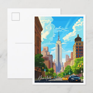 New York United Staaten Travel Illustration Postkarte