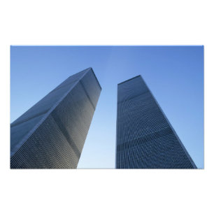 New York, USA. Blick auf Zwillingstürme der Fotodruck