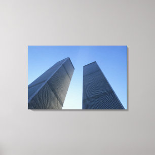New York, USA. Blick auf Zwillingstürme der Leinwanddruck