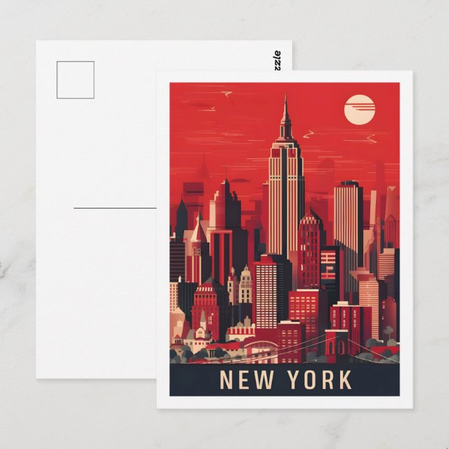 New York USA Famous Travel Place Postkarte (Vorne/Hinten)