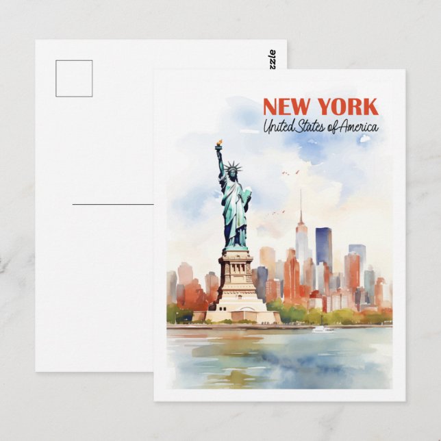 New York USA Famous Travel Place Postkarte (Vorne/Hinten)