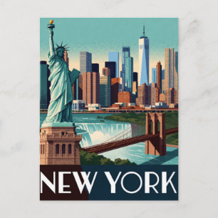 New York USA Manhattan Skyline Stadtbesichtigung � Postkarte